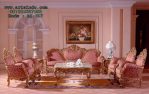 Set Kursi Ukir Ruang Tamu Mewah Pink Gold Alena