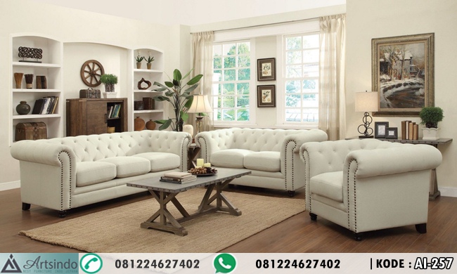 Set Sofa Tamu Minimalis Putih Elegan