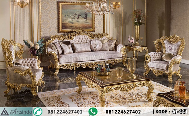 Model Kursi Tamu Ukir Gold Sultan Klasik Turkey