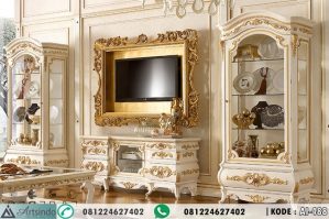 Set Bufet Tv Ukir Mewah Klasik Gold AI-488