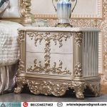 Bedside Nakas Set Tempat Tidur Mewah Victorian Klasik Style Gold Champagne