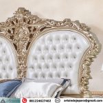 Detail Headboard Ukir Set Tempat Tidur Mewah Victorian Klasik Style Gold Champagne