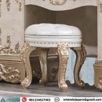 Kursi Meja Rias Set Tempat Tidur Mewah Victorian Klasik Style Gold Champagne