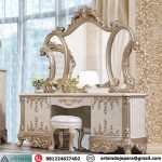 Meja Rias Set Tempat Tidur Mewah Victorian Klasik Style Gold Champagne