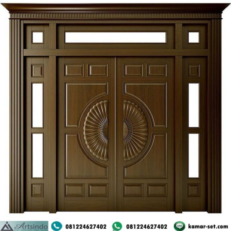 Model Pintu Rumah Mewah Minimalis 2 Jendela Kupu Tarung