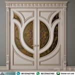 Pintu Kupu Tarung Klasik Kaca Patri Mewah