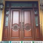 Pintu Rumah 2 Daun Pintu Ukiran Simple