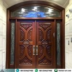 Pintu Rumah Model Ukir Kayu Jati Boven Lengkung Mewah