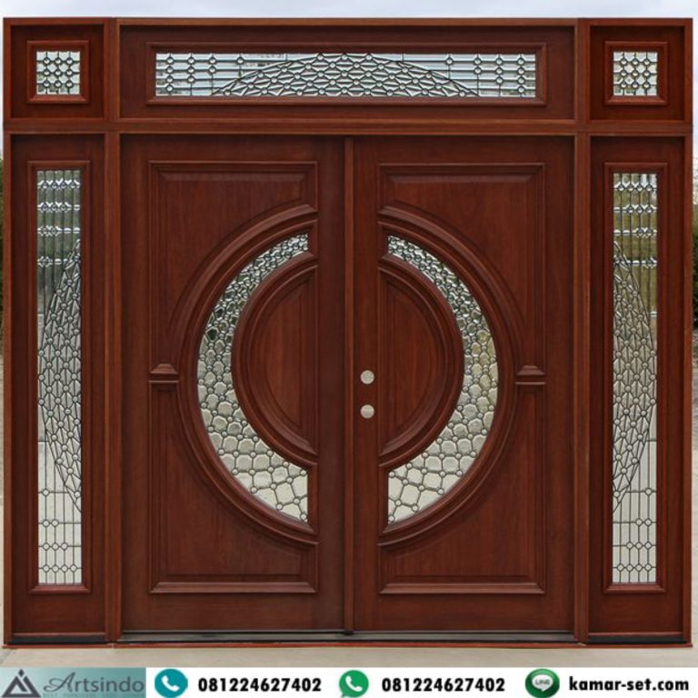 Set Pintu Jati Jendela Minimalis Kaca Patri