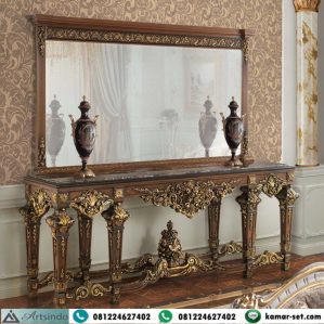 Meja Konsol Mewah Klasik Full Ukir Kayu Jati Angelo