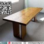Meja Makan Kayu Jati Tebal Join Sambung