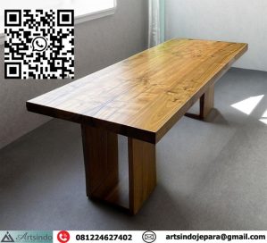 Meja Makan Kayu Jati Tebal Join Sambung