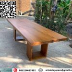 Meja Meeting Kayu Jati Tebal Mewah