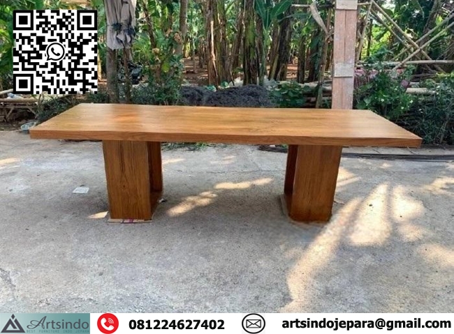 Meja Rapat Kayu Jati Panjang Lebar Tebal