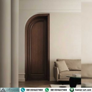 Pintu Kamar Estetik Model Curve Kayu Jati