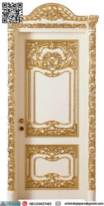 Desain Pintu Rumah Mewah Klasik Gold Ukir Terbaru