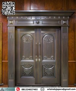 Pintu Utama Rumah Mewah Kayu Jati Perhutani Asli