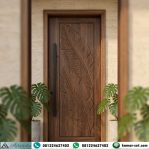 Pintu Kayu Jati Minimalis Motif Daun Pisang